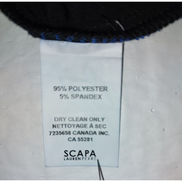 Scapa Lauren Perre Woman's NEW Blue Texture Strip Size M Shift Dress Long Sleeve - Picture 11 of 12